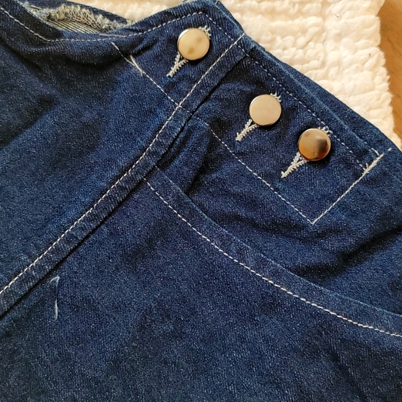 Dark blue cotton denim overall jumpsuit size Small - Picture 7 of 7